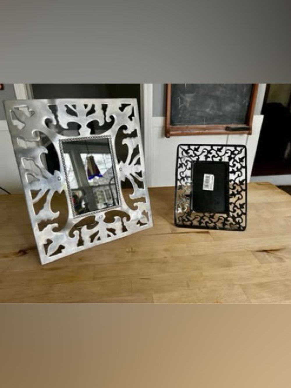 Decorative Scrollwork Photo Frame - Silver
